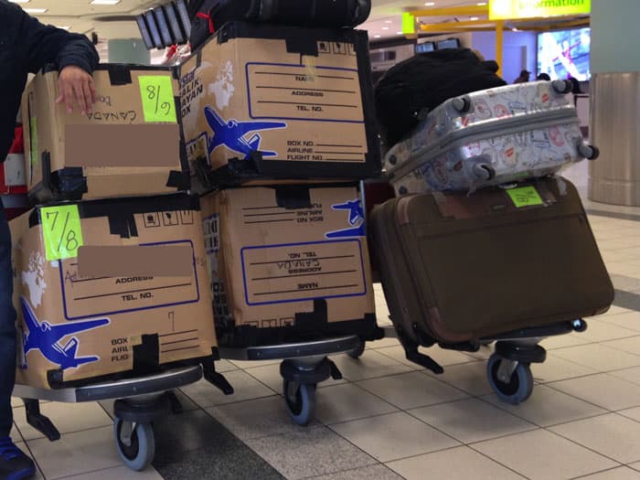 Cardboard box as checked luggage for all airlines