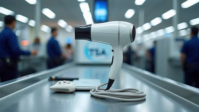 hairdryer allowed on planes