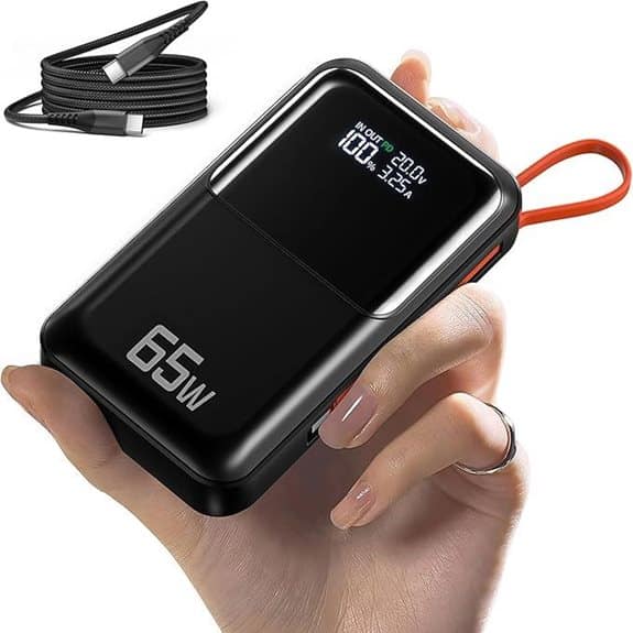 65W Portable Laptop Charger with 3-Port Fast Charging