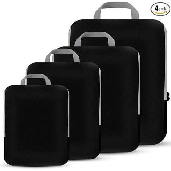 4 Set Compression Packing Cubes - Black