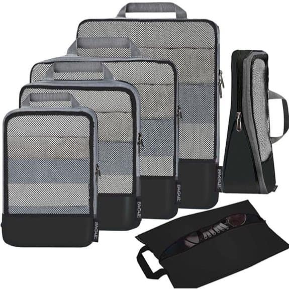 BAGAIL Compression Packing Cubes (6-Set Black)