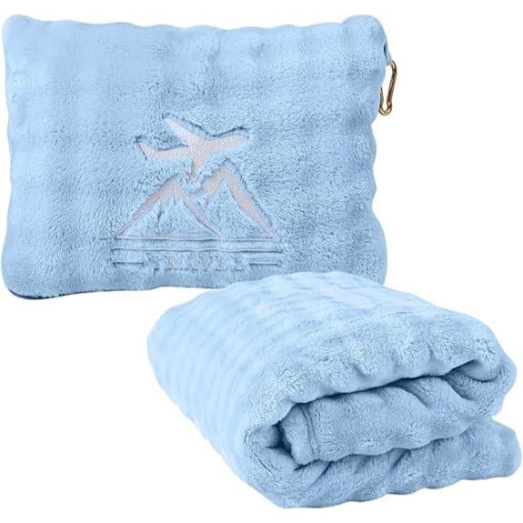 Travel Blanket & Pillow 2-in-1 (Blue)
