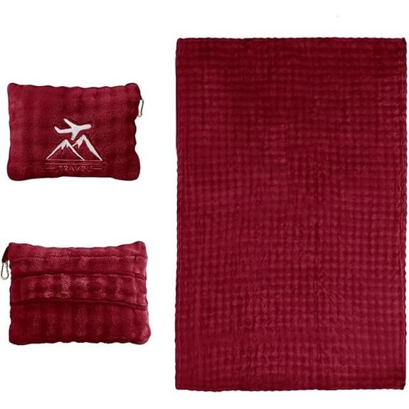 Travel Blanket & Pillow 2-in-1 (Burgundy)