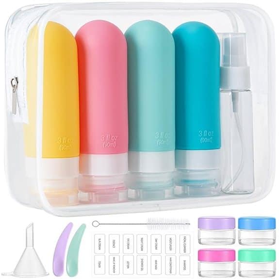 16-Pack TSA Approved Travel Bottles (Colorful)