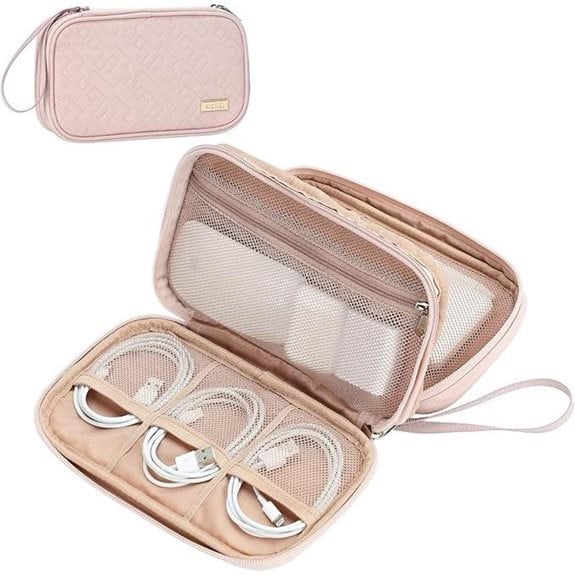 NISHEL Travel Cord Organizer Case (Pink)