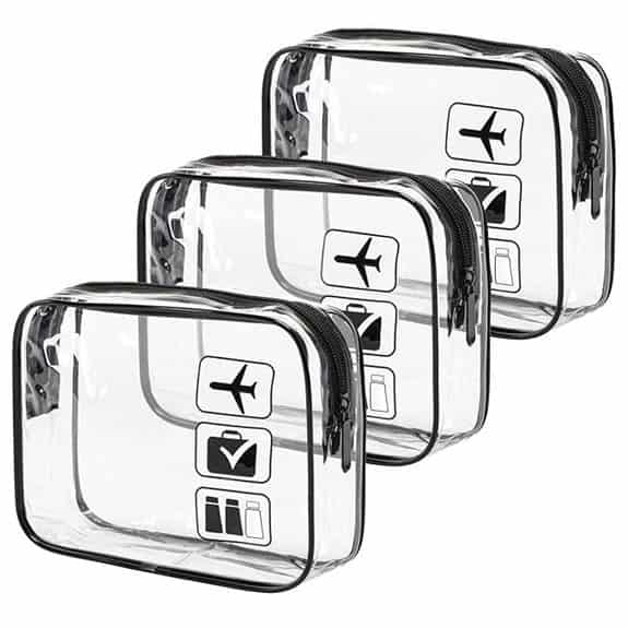 MODENGKONGJIAN TSA Approved Toiletry Bag (3-Pack)