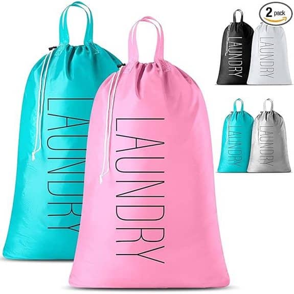 Travel Laundry Bag 2-Pack (Pink-Teal)