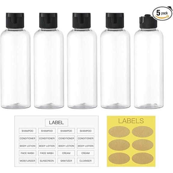 LISAPACK 3.4 oz TSA-Approved Travel Bottles