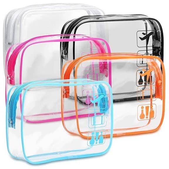 F-color TSA Approved Toiletry Bag 5-Pack