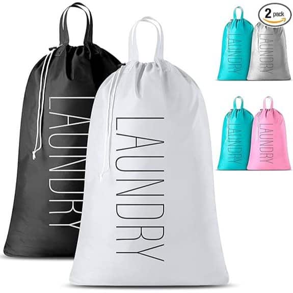 Travel Laundry Bag 2-Pack (Water Resistant)