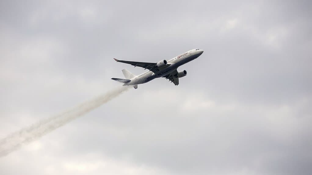 denser fuel droplets reach ground