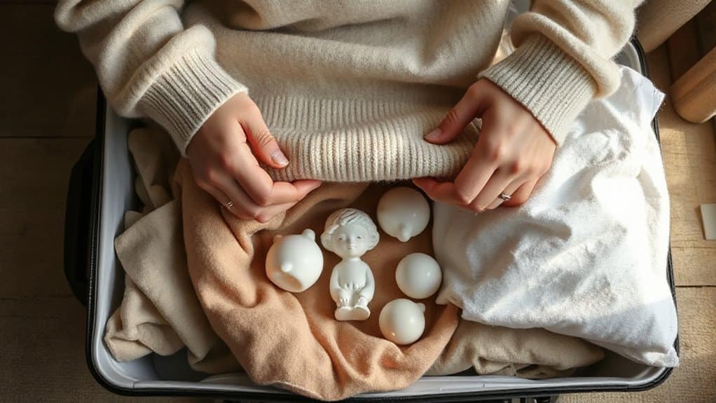 fragiles sandwiched with cushioning