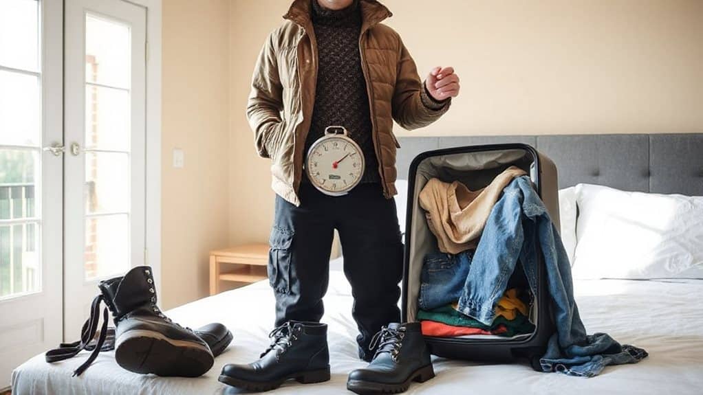 wear bulkiest clothes to save