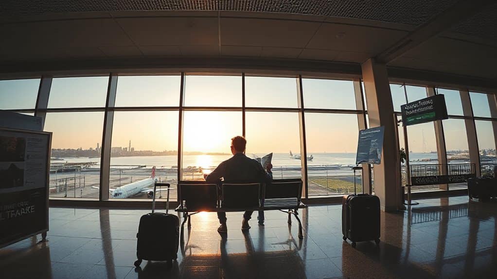 artwork beer and mountain views inside airport