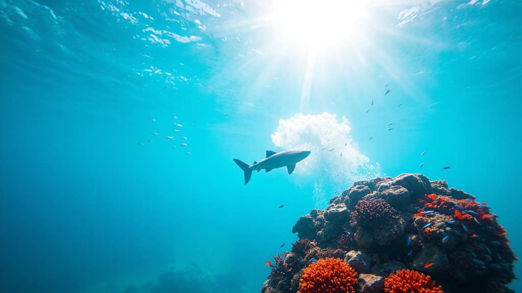 crystal clear snorkeling with whale sharks nearby