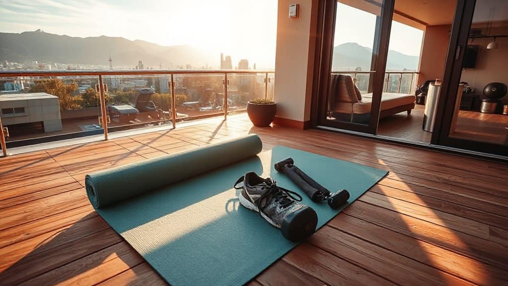 fitness friendly hotels with in room gear