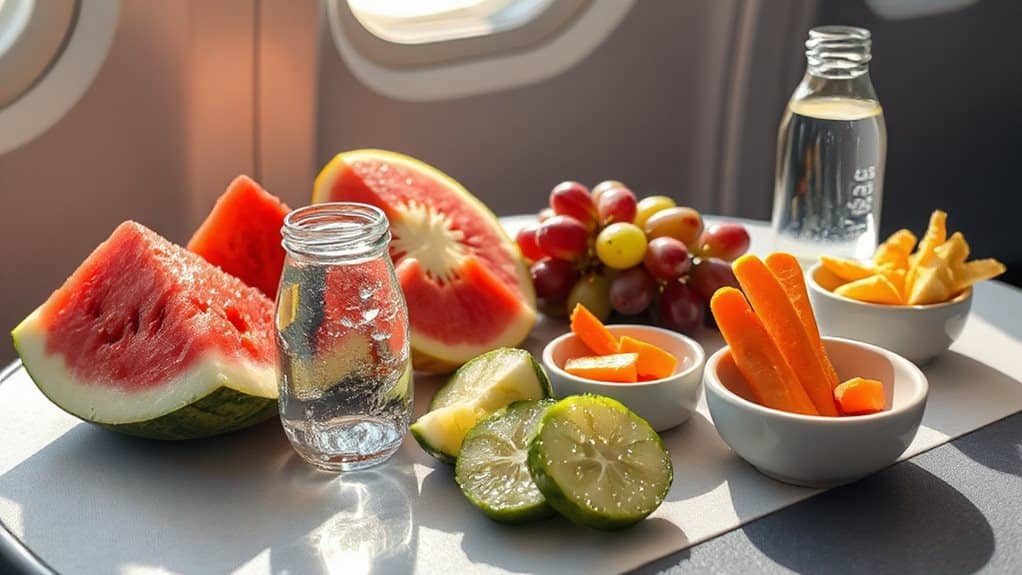 hydrating produce in carry on