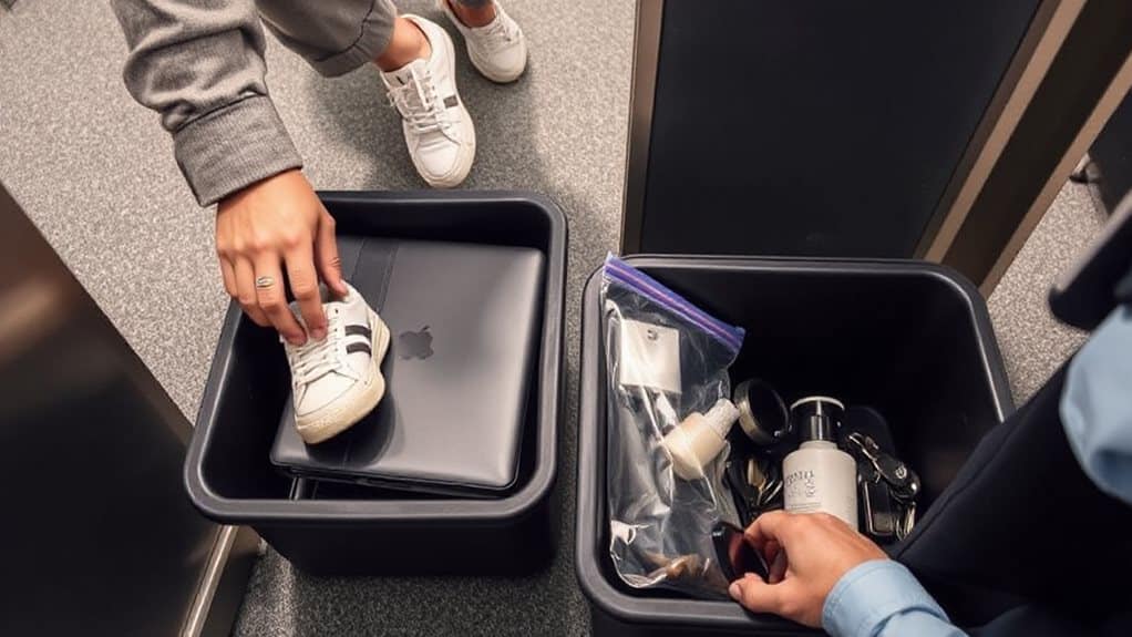 shoes flat laptops flat liquids pouch accessories together