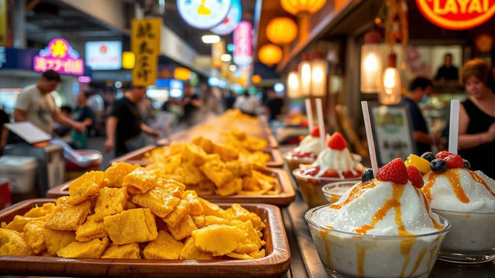 shops stalls and late night desserts