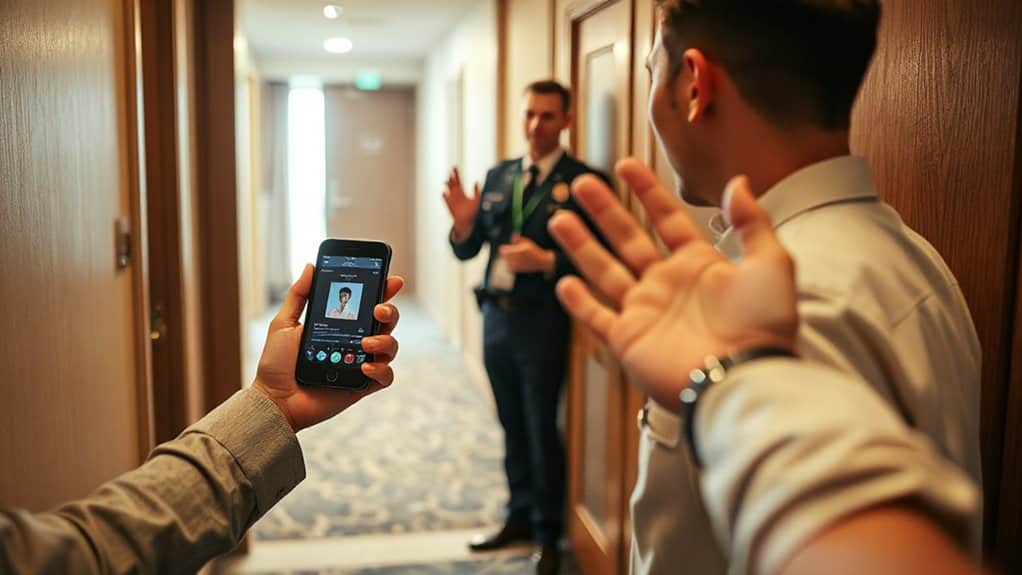 verify staff identity before entry