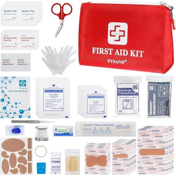 Mini 150-Piece First Aid Kit with Blanket & Scissors