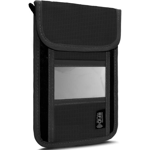 black rfid passport wallet