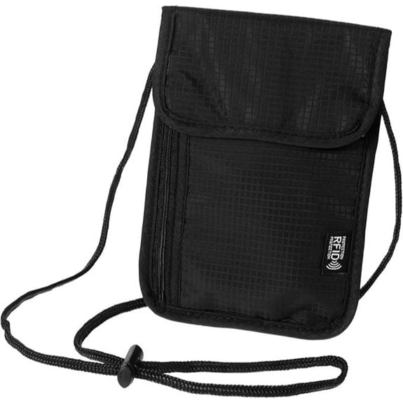 black travel passport holder