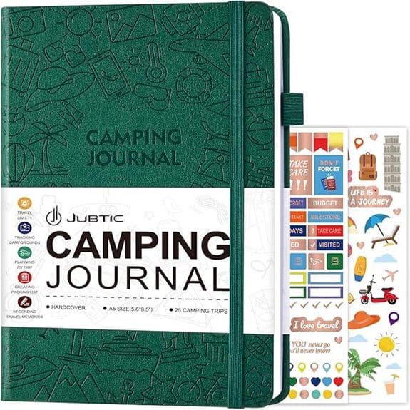 JUBTIC Camping & RV Travel Log Book (Dark Green)