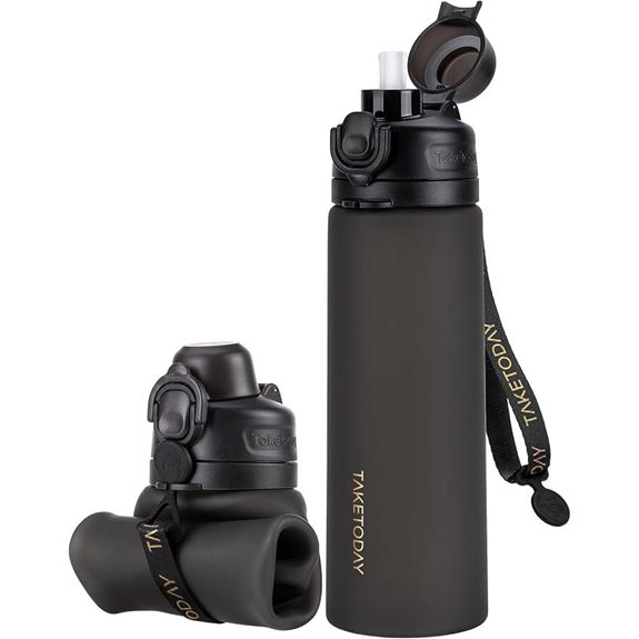 TakeToday Collapsible 21oz Silicone Travel Water Bottle