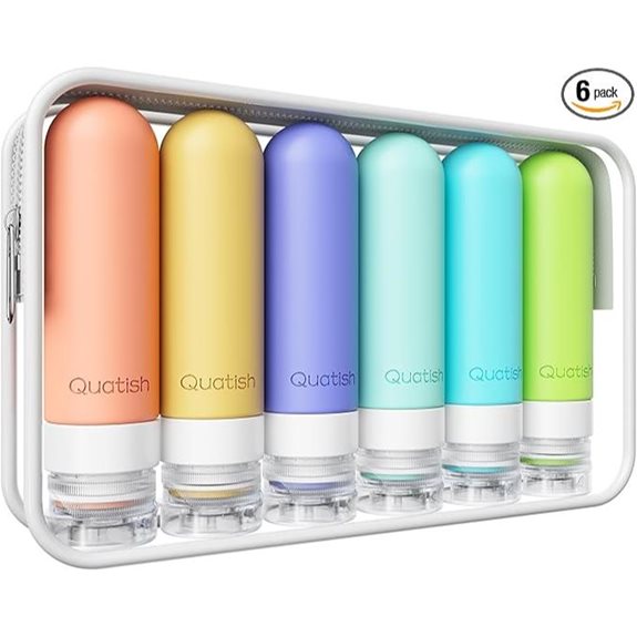 Quatish 6-Pack Travel Bottles Leakproof TSA Containers