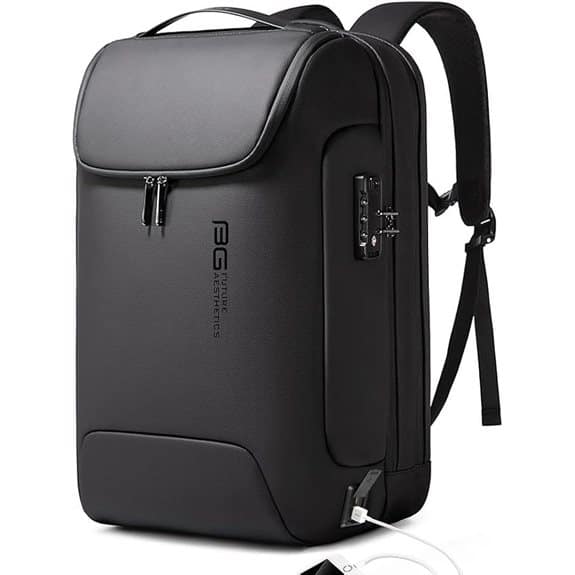 BANGE Men's Waterproof Anti-Theft Travel Backpack with USB