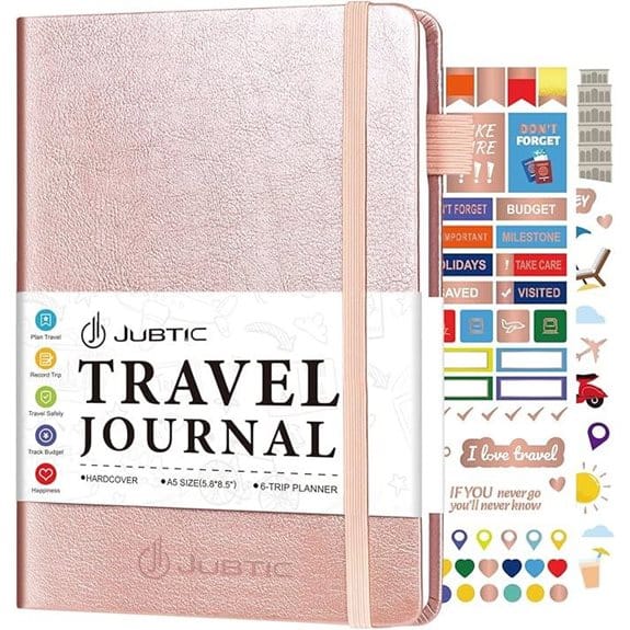 JUBTIC Travel Journal & Planner (Rose Gold)