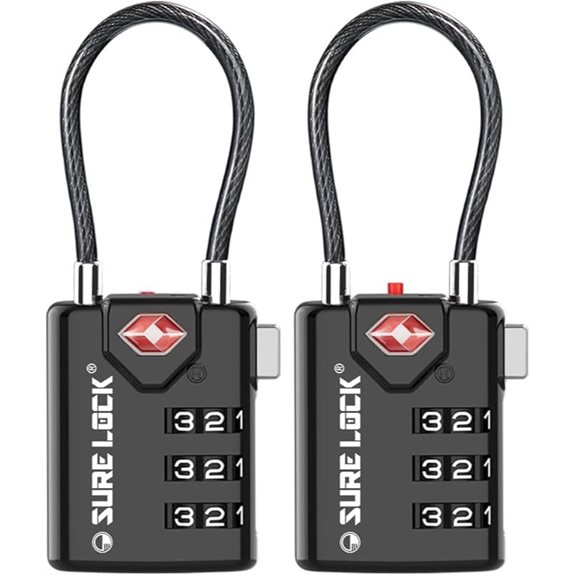 TSA Approved Luggage Locks with Open Alert (2 Pack)