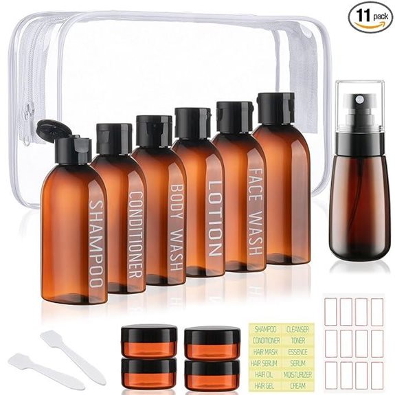 Travel Kit with Bottles and Spray (10 Pcs)