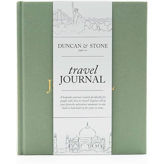 DUNCAN & STONE Travel Journal for 15 Trips (Sage)