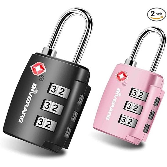 2 Pack TSA Approved Travel Locks with Combination