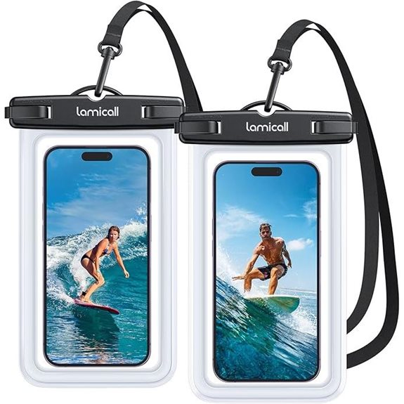 Lamicall Waterproof Phone Pouch 2-Pack for Beach & Cruise