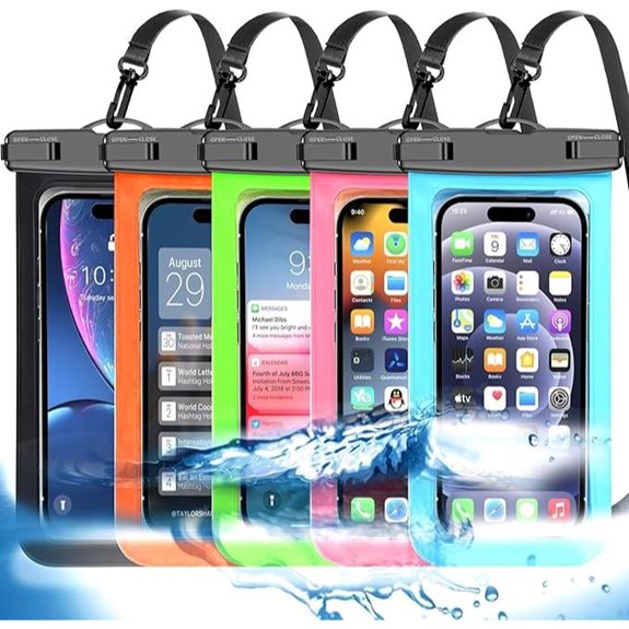 Famoby 5-Pack Waterproof Phone Pouches with Lanyard