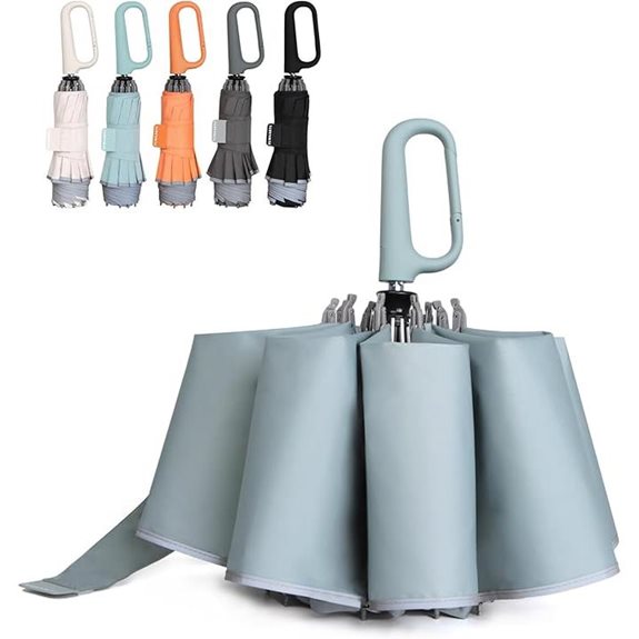 Inverted Windproof Umbrella with Carabiner Handle
