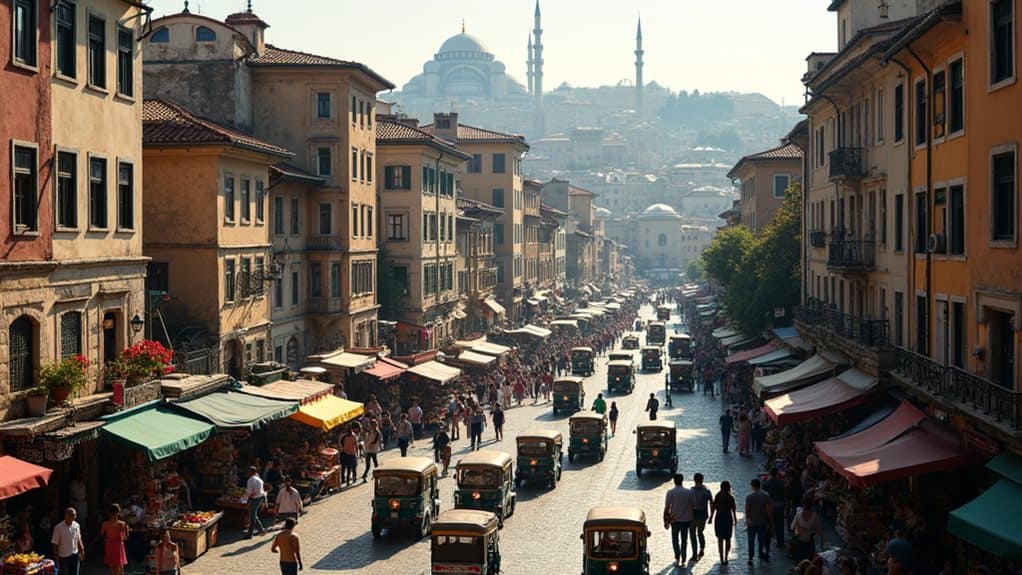 large congested city travel